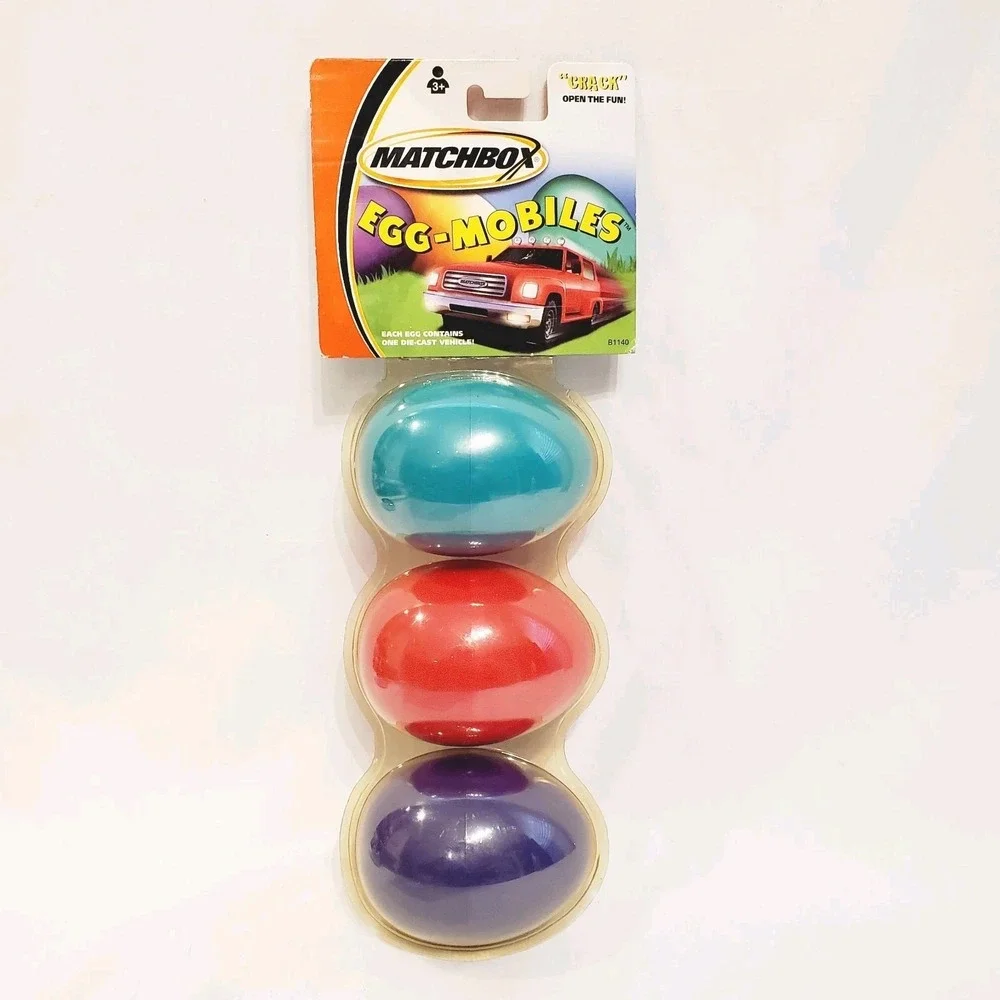 2002 Matchbox Egg-Mobiles 3 Eggs Each Contains One Matchbox Car, Pkg Has Issues